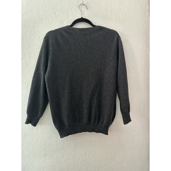 Lauren Ralph Lauren Cashmere Cardigan Gray Button Up 3/4 Sleeve Size Large - Picture 10 of 15